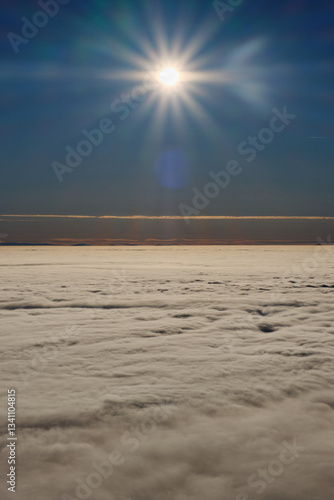 Sunset over Trem mountain in Suva planina national park, Serbia