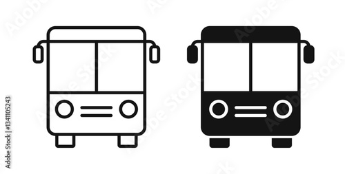 Bus icons on white background for web
