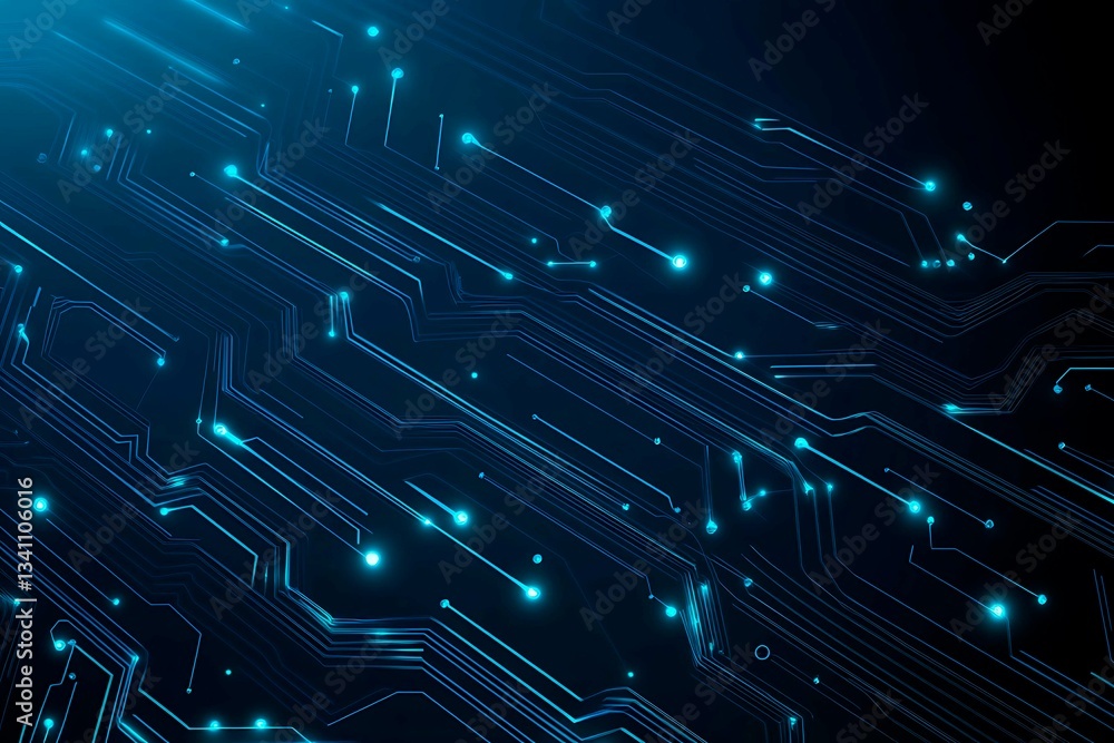 Abstract close-up of a glowing blue digital circuit board, showcasing intricate connections and technological design on a black background.
Abstract close-up of a glowing blue digital circuit board, showcasing intricate connections and technological design on a black background.