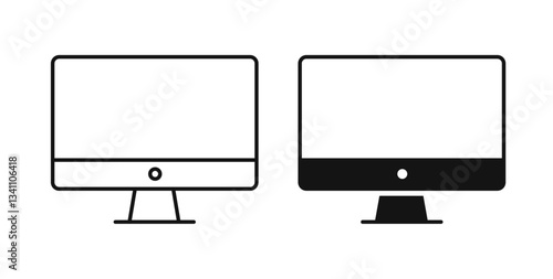Computer Screen icons on white background for web