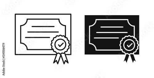 Diploma icon collection for UI on white background