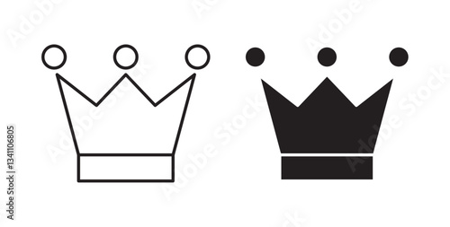 Crown icon collection for UI on white background