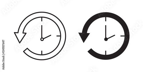 Past time icons on white background for web