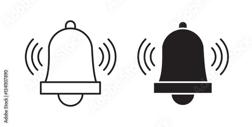 Bell ring icons for app UI designs on white background