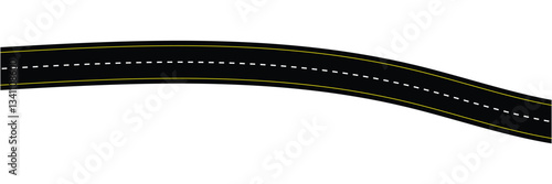 Wavy road with winding curves and horizontal path. Top view of race track and highway. Flat vector illustration isolated on white background in eps 10.