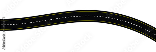 Wavy road with winding curves and horizontal path. Top view of race track and highway. Flat vector illustration isolated on white background in eps 10.
