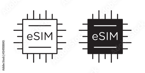 ESIM icons on white background for web