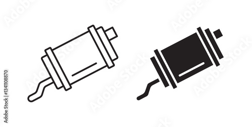 Exhaust pipe icons on white background for web