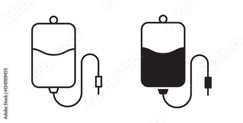 Blood transfusion icons on white background for web
