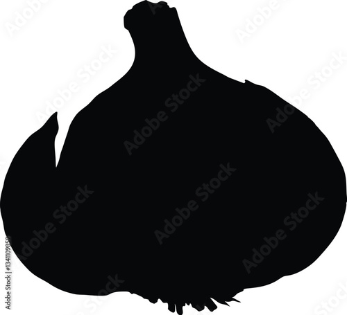 Garlic silhouette vector,Garlic icon vector