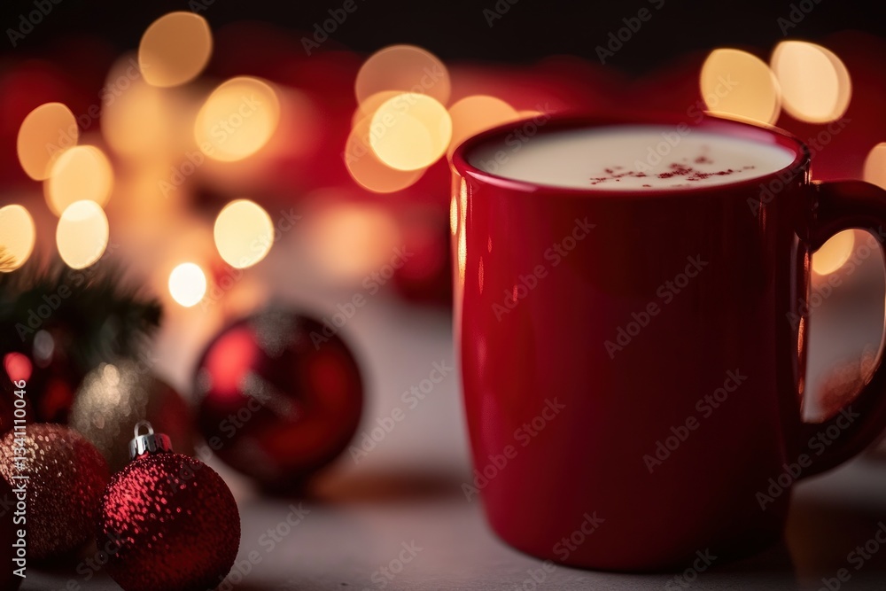Fototapeta premium Festive Christmas drink in a red mug