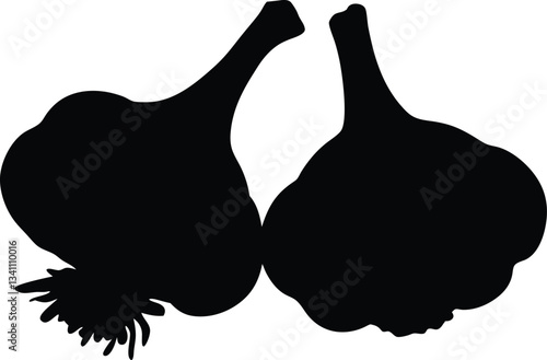 Garlic silhouette vector,Garlic icon vector