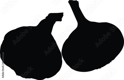 Garlic silhouette vector,Garlic icon vector