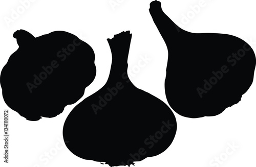 Garlic silhouette vector,Garlic icon vector