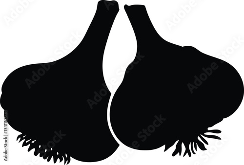 Garlic silhouette vector,Garlic icon vector