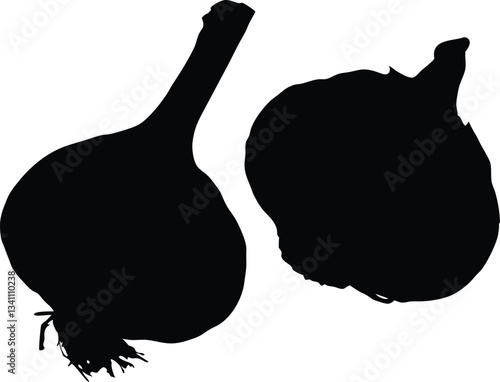 Garlic silhouette vector,Garlic icon vector