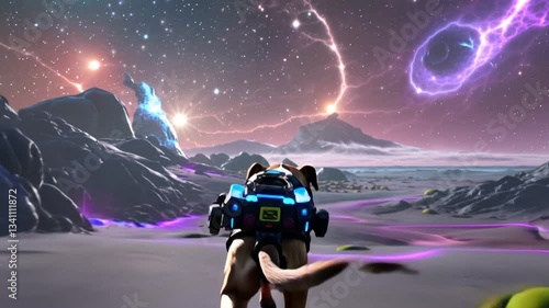 Galactic Space Dog on a Distant Planet