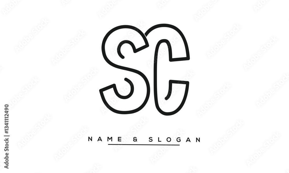 Obraz premium SC, CS Abstract Letters Logo Monogram