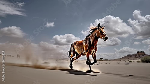 ajestic 3D Wild Mustang Running Free