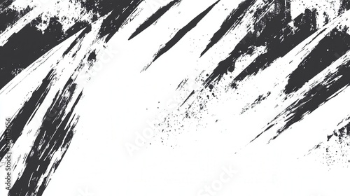 High quality illustration Grunge brush stroke with distressed edges, irregular lines, and bold textures in white, edgy and rebellious