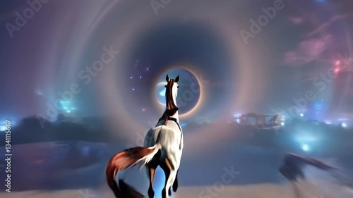 Temporal Gallop: 3D Horse Running Through a Time Portal
