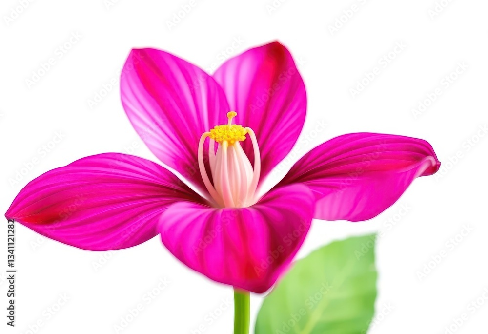 A single vibrant bloom, petals unfurled, set against a pure white backdrop, plant, photography A single vibrant bloom, petals unfurled, set against a pure white backdrop, plant, photography