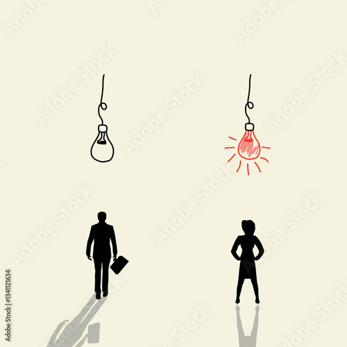 One businessman had an idea, and another did not. The concept of thoughts, ideas, concentration