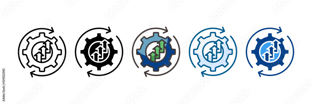 Continuous Improvement Icon Set Multiple Style Collection Continuous Improvement Icon Set Multiple Style Collection