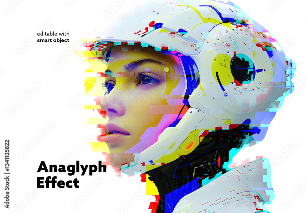 Anaglyph Photo Effect Stock Template | Adobe Stock