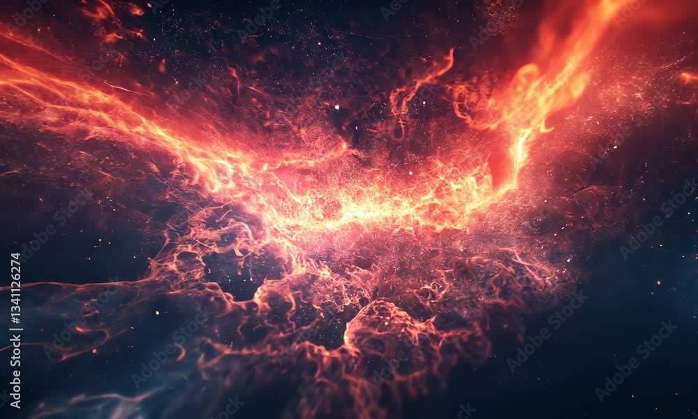 Glowing Nebula Clouds in Space Sci-Fi Background with Moving Particles Glowing Nebula Clouds in Space Sci-Fi Background with Moving Particles