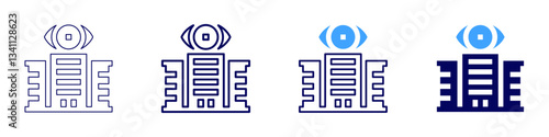 Eye allergy treatment icon in 4 different styles. Thin Line, Line, Bold Line, Duotone. Duotone style. Editable stroke