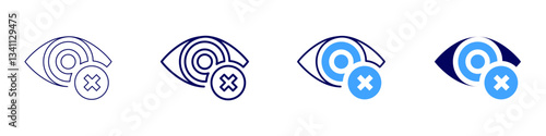 Eye basal​ icon in 4 different styles. Thin Line, Line, Bold Line, Duotone. Duotone style. Editable stroke