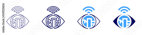 Eye blepharoplasty​ icon in 4 different styles. Thin Line, Line, Bold Line, Duotone. Duotone style. Editable stroke