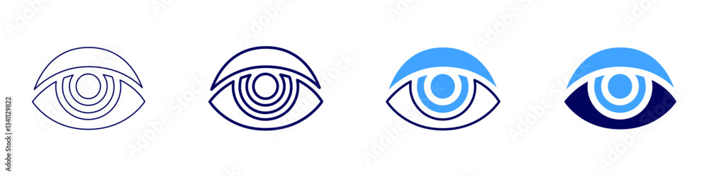 Eye blinking control icon in 4 different styles. Thin Line, Line, Bold Line, Duotone. Duotone style. Editable stroke