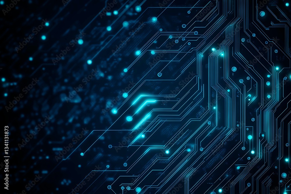 Abstract close-up of a glowing blue digital circuit board, showcasing intricate connections and technological design on a black background.
Abstract close-up of a glowing blue digital circuit board, showcasing intricate connections and technological design on a black background.