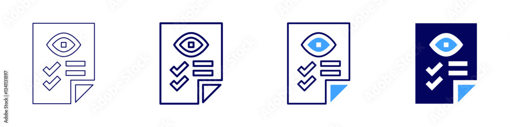 Fototapeta premium Eye color perception difference icon in 4 different styles. Thin Line, Line, Bold Line, Duotone. Duotone style. Editable stroke