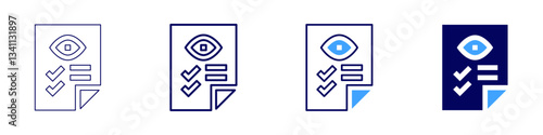 Eye color perception difference icon in 4 different styles. Thin Line, Line, Bold Line, Duotone. Duotone style. Editable stroke