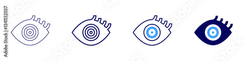Eye contact lens irritation icon in 4 different styles. Thin Line, Line, Bold Line, Duotone. Duotone style. Editable stroke