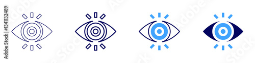 Eye cornea transplant icon in 4 different styles. Thin Line, Line, Bold Line, Duotone. Duotone style. Editable stroke