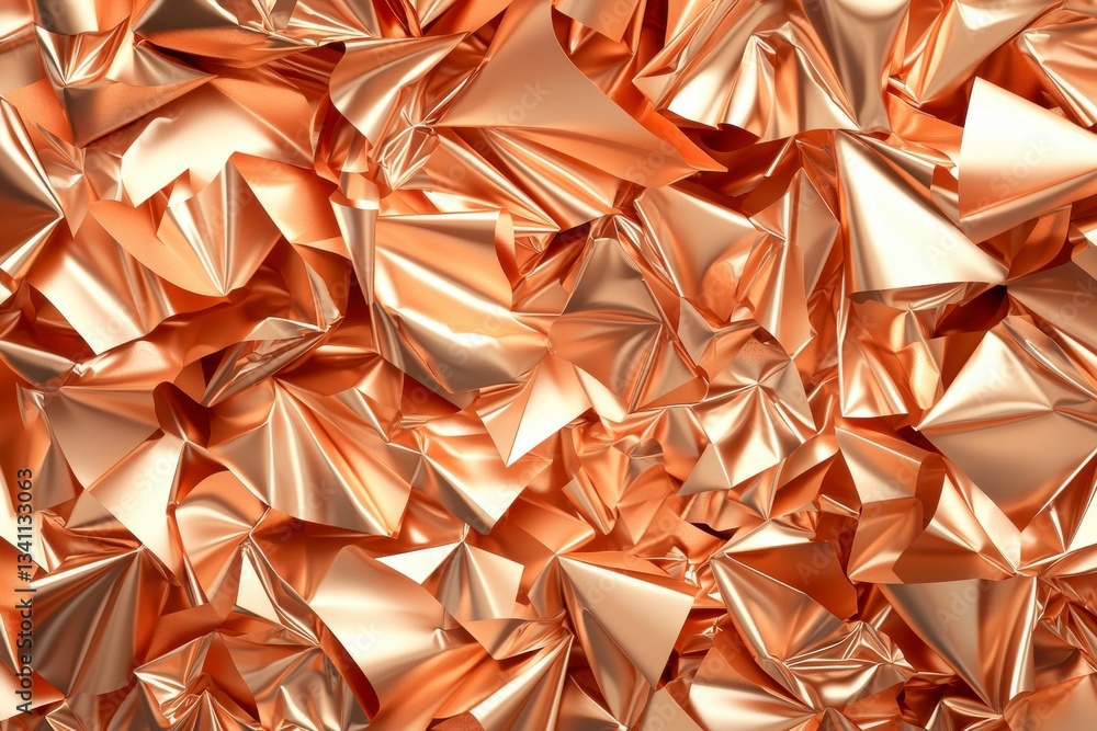 Abstract Rose Gold Crumpled Foil Texture. Abstract Rose Gold Crumpled Foil Texture.