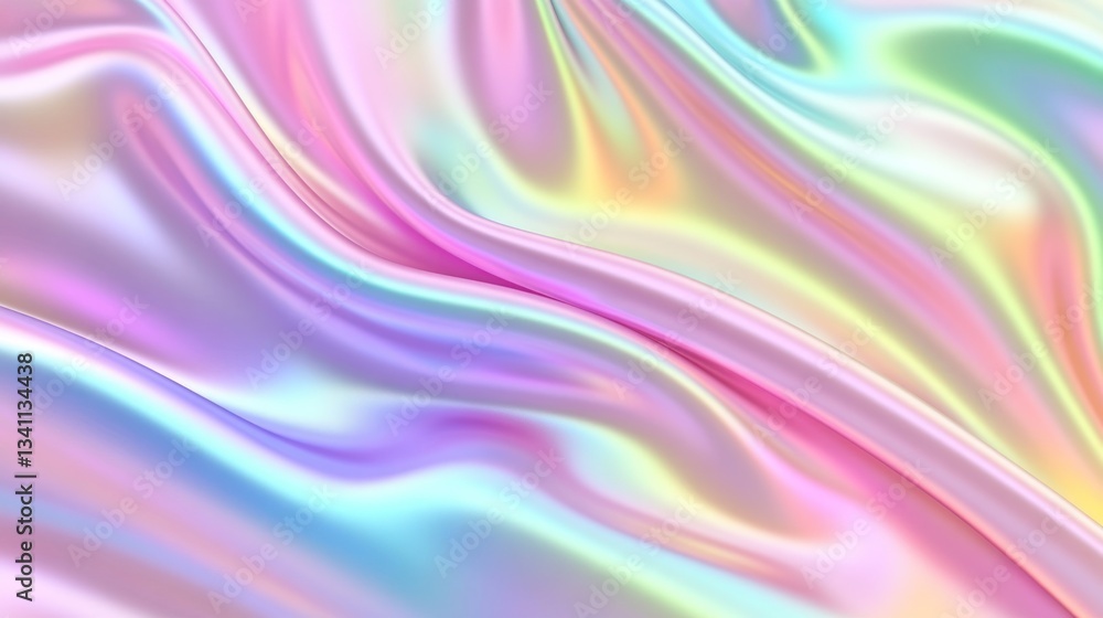 Iridescent Pastel Silk Drape Abstract Background Soft Glow Design