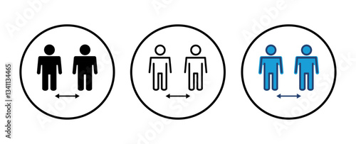Social distance icon vector. social distancing icon. self quarantine sign