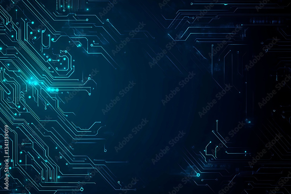 Abstract close-up of a glowing blue digital circuit board, showcasing intricate connections and technological design on a black background.
Abstract close-up of a glowing blue digital circuit board, showcasing intricate connections and technological design on a black background.