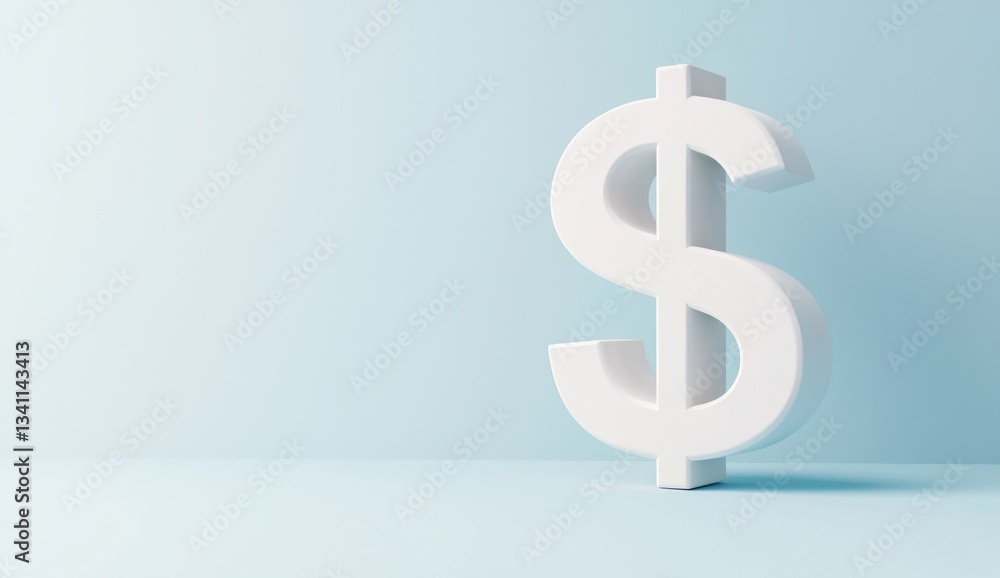 A 3D render illustration symbolizing business and finance with a dollar sign A 3D render illustration symbolizing business and finance with a dollar sign