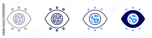 Eye irritation relief icon in 4 different styles. Thin Line, Line, Bold Line, Duotone. Duotone style. Editable stroke