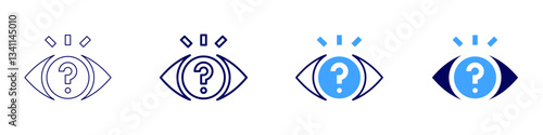 Eye lubrication methods icon in 4 different styles. Thin Line, Line, Bold Line, Duotone. Duotone style. Editable stroke