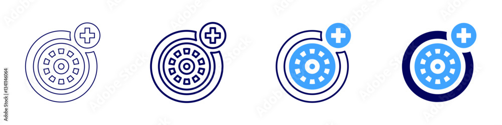 Eye muscle weakness symptom icon in 4 different styles. Thin Line, Line, Bold Line, Duotone. Duotone style. Editable stroke Eye muscle weakness symptom icon in 4 different styles. Thin Line, Line, Bold Line, Duotone. Duotone style. Editable stroke