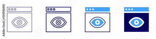Eye nerve sensitivity disorder icon in 4 different styles. Thin Line, Line, Bold Line, Duotone. Duotone style. Editable stroke