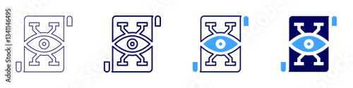 Eye nerve regeneration speed icon in 4 different styles. Thin Line, Line, Bold Line, Duotone. Duotone style. Editable stroke