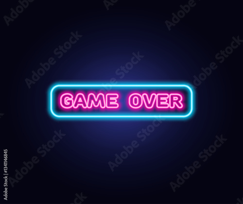 Neon sign Game Over for decoration and design